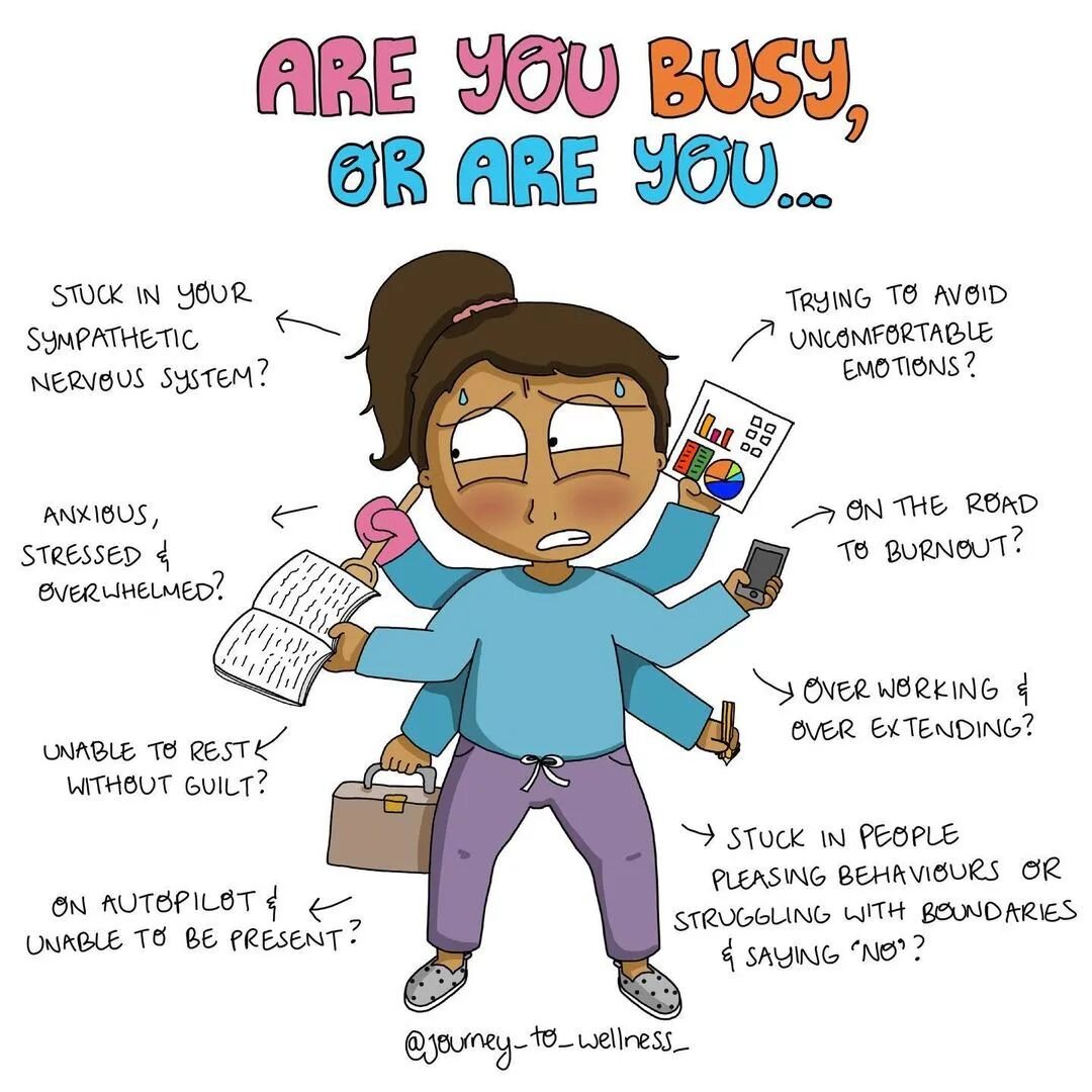 🙋🏻&zwj;♀️Woo! I definitely see myself in this post. Honestly it has been helpful for me to be aware of my tendency to 'stay busy', because it invites me to take a breath and offer myself compassion. 
Do you find yourself staying busy? 
Do you feel